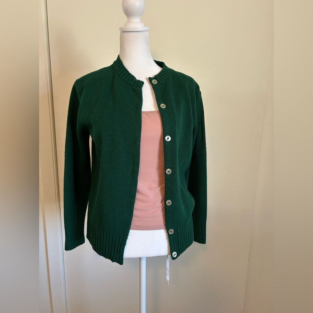 VINTAGE CARDI Women's Green Sweater Small